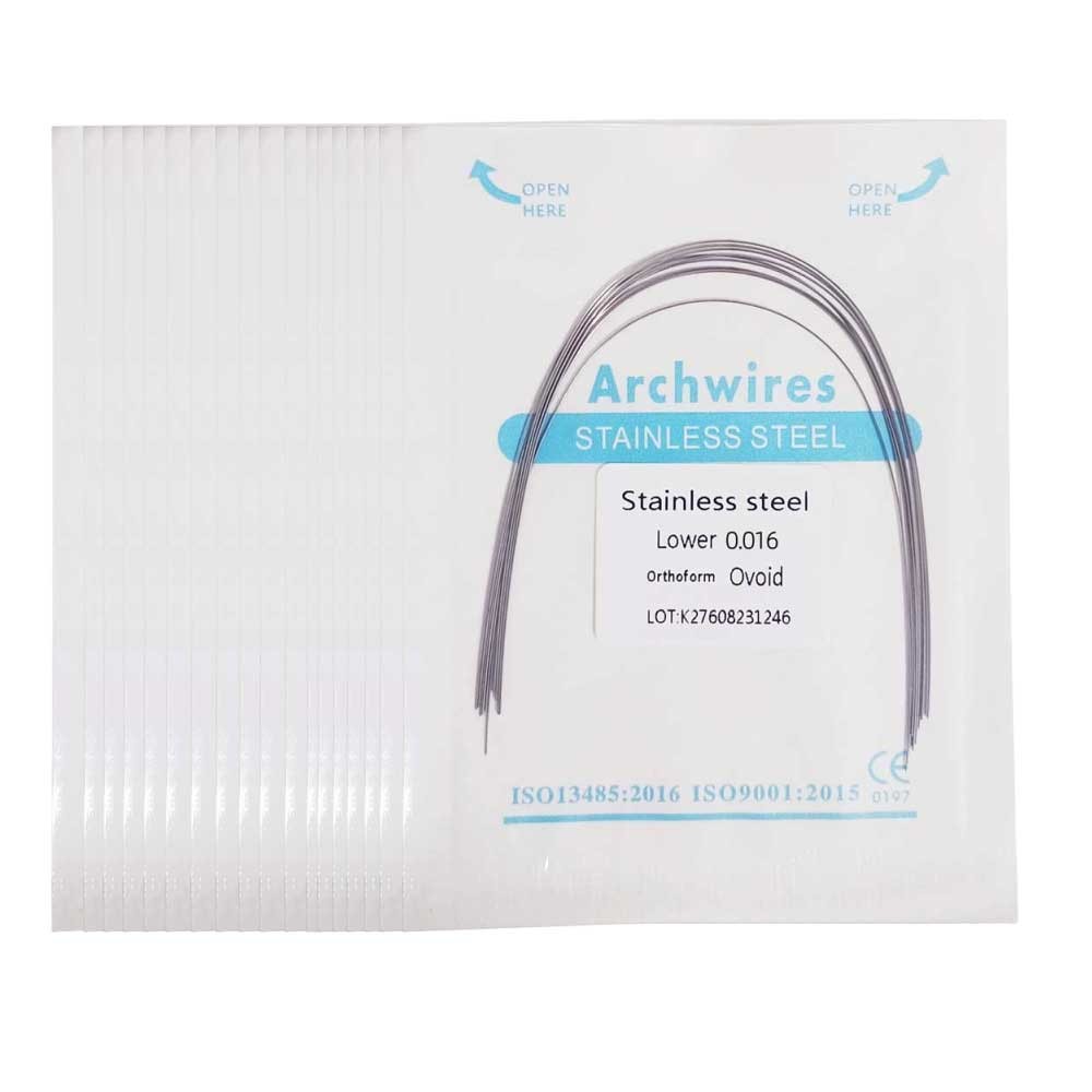 Dental Orthodontic Stainless Steel Round Arch Wire Ovoid Form 50 packs
