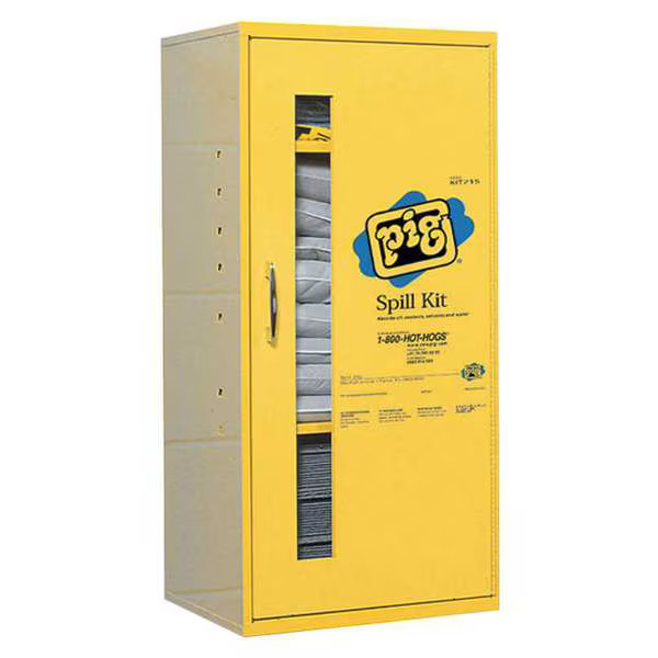 Spill Kit, 12 gal Volume Absorbed per Kit, Not Applicable Capacity, Wall