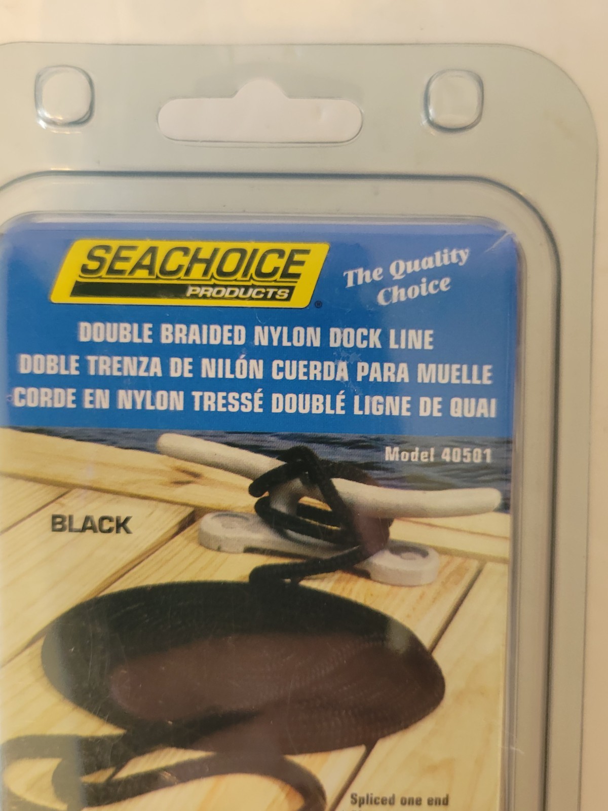 Seachoice 40501 Double Braid Nylon Dock Line Black 3/8-Inch x 10 Feet (NEW)