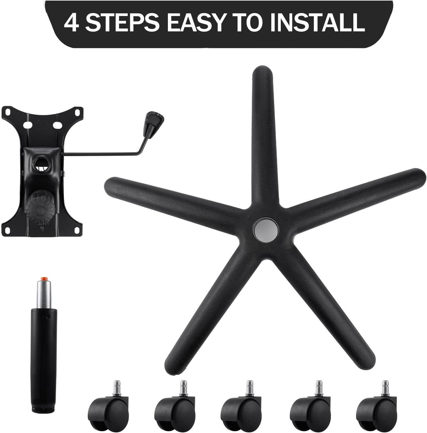 Office Chair Base Replacement 28″ Heavy Duty Swivel Chair with Wheels Casters