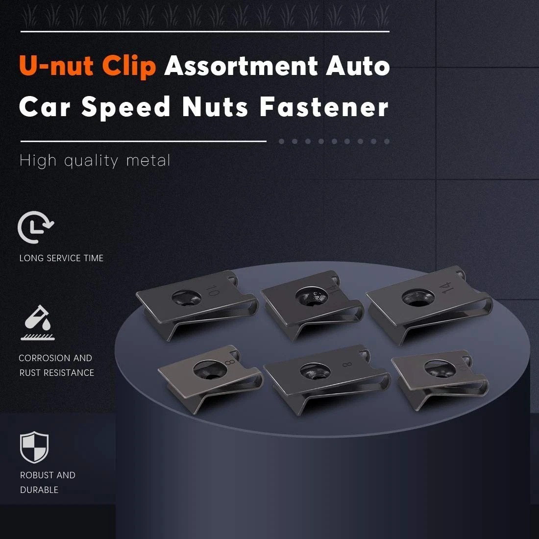 Professional 225 Pcs U-nut Clip Kit for Auto Panels