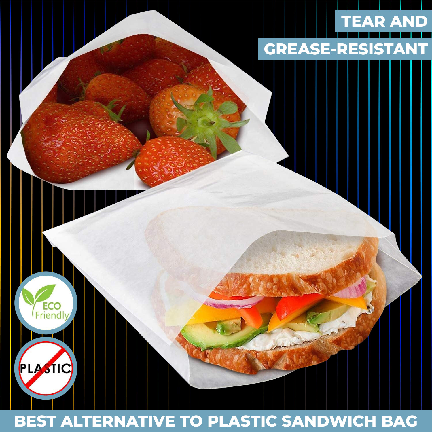 Paper Bags Brown Kraft White Greaseproof For Sweets Food Sandwich Grocery Gift