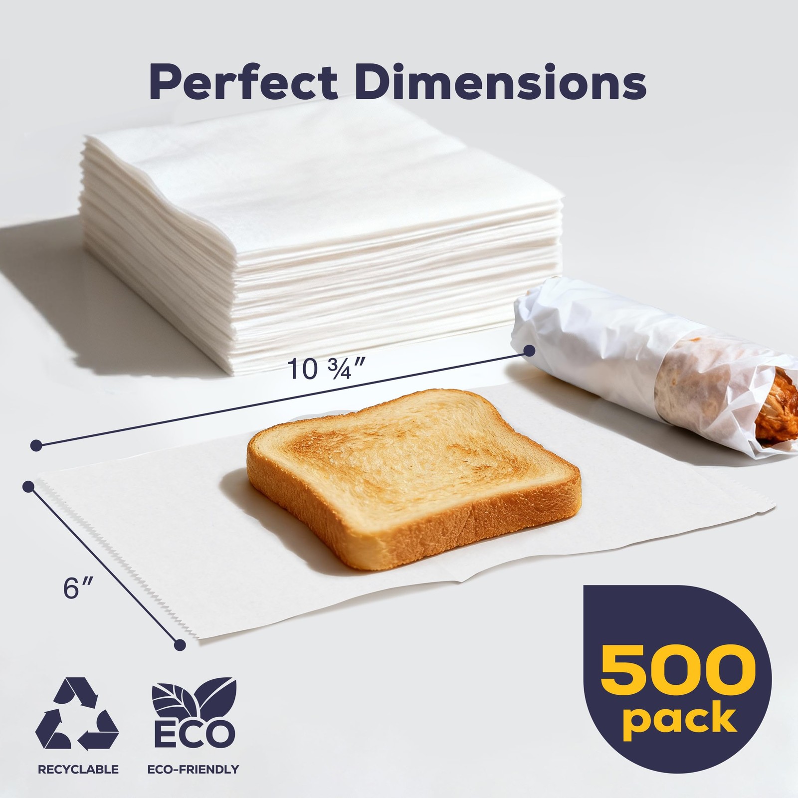 Fit Meal Prep 500 Pack 6 x 10.75 Inches Deli Wax Paper Sheets, 6 x 10.75»