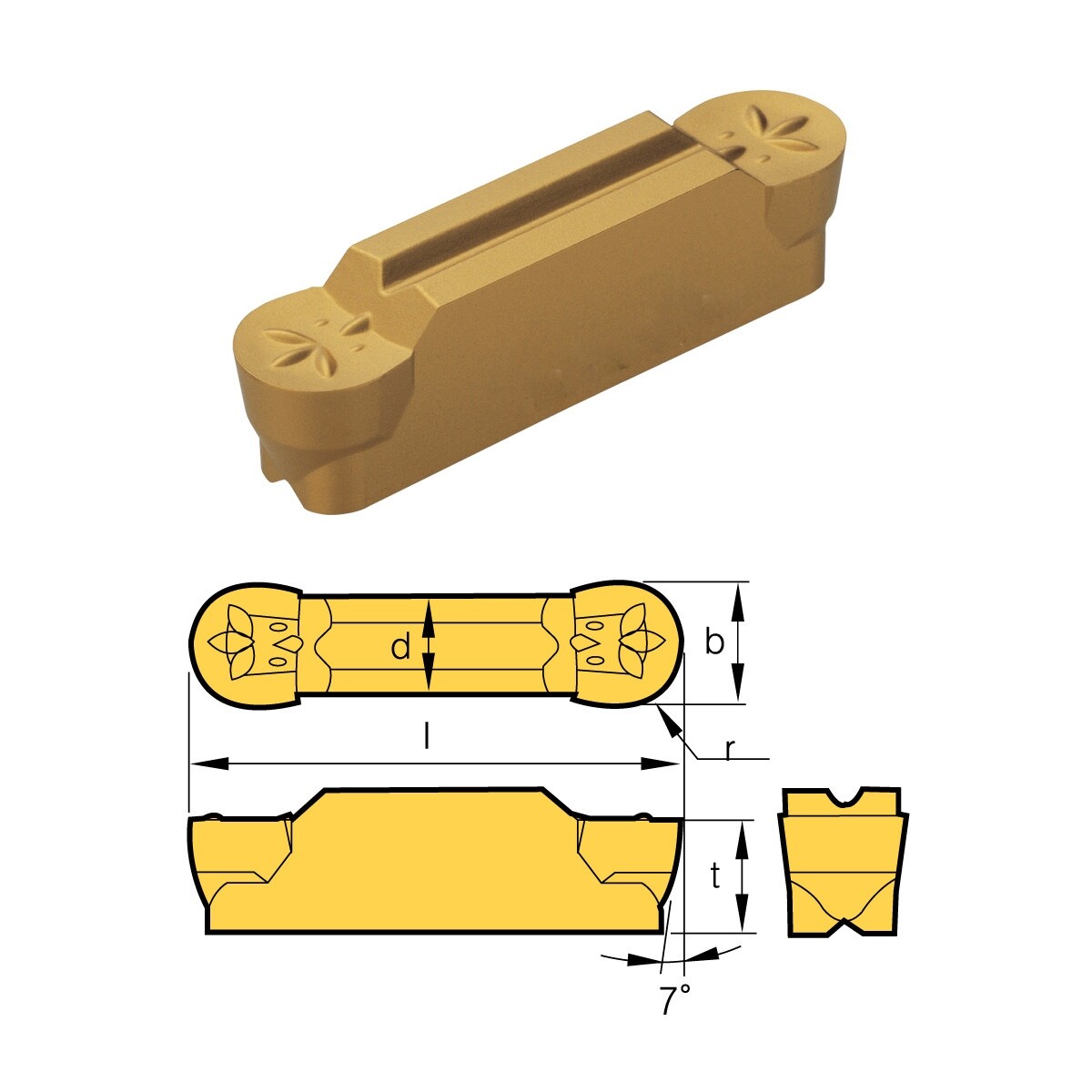 MRMN-600-M GRADE BPS253-CVD GROOVING INSERT (6024-3035)