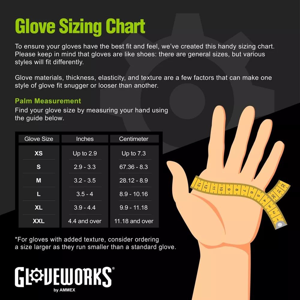 Gloveworks 8 mil Disposable HD Nitrile Gloves, Pack of 100, XXLarge, Green