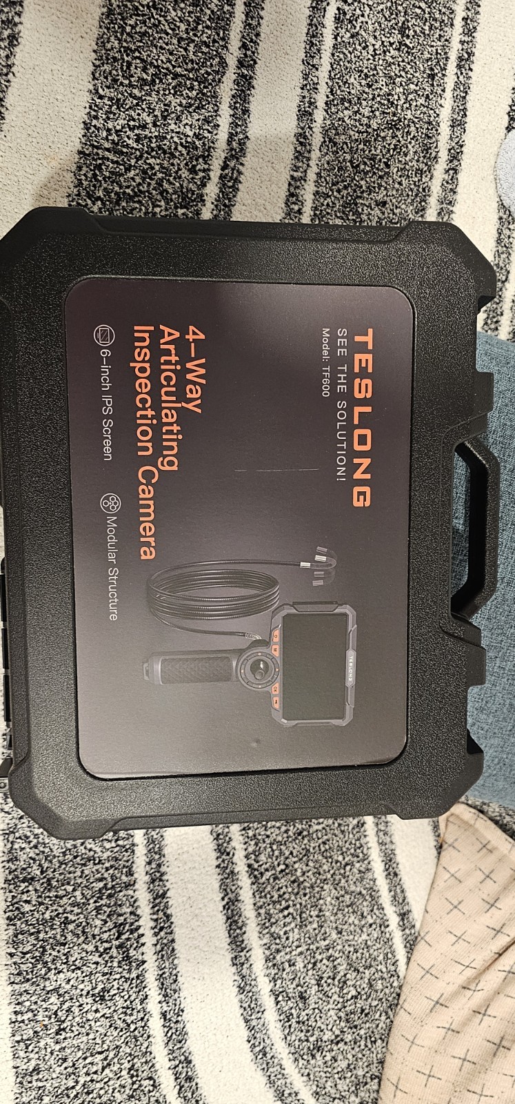 TESLONG TF600 4-Way Articulating Inspection Camera, 6in IPS LCD, Flexible