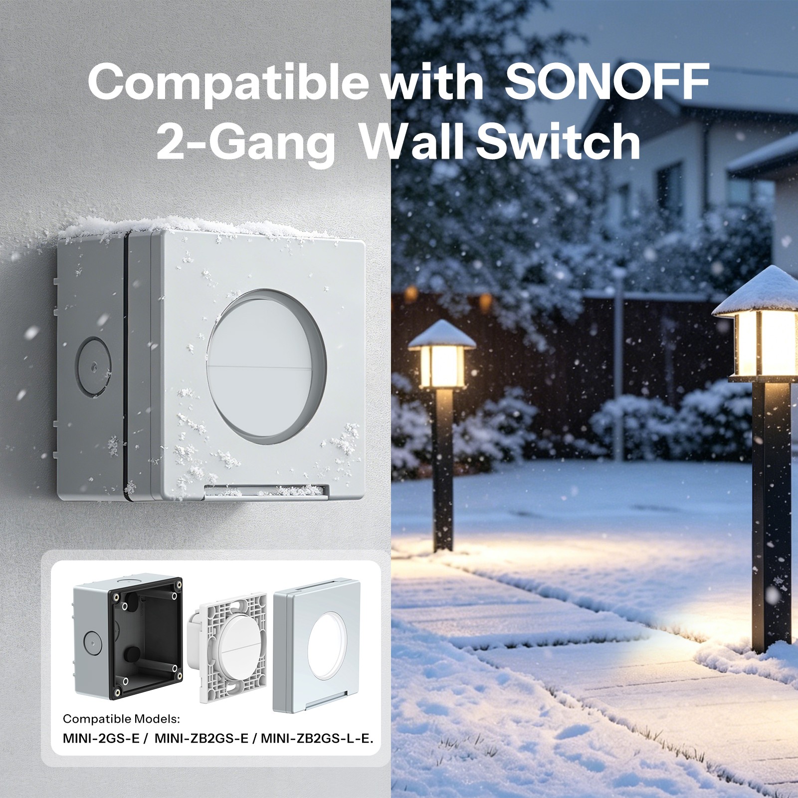 IP65 Waterproof Box Works with SONOFF Smart Roller Shutter/ Dimmer Wall Switch