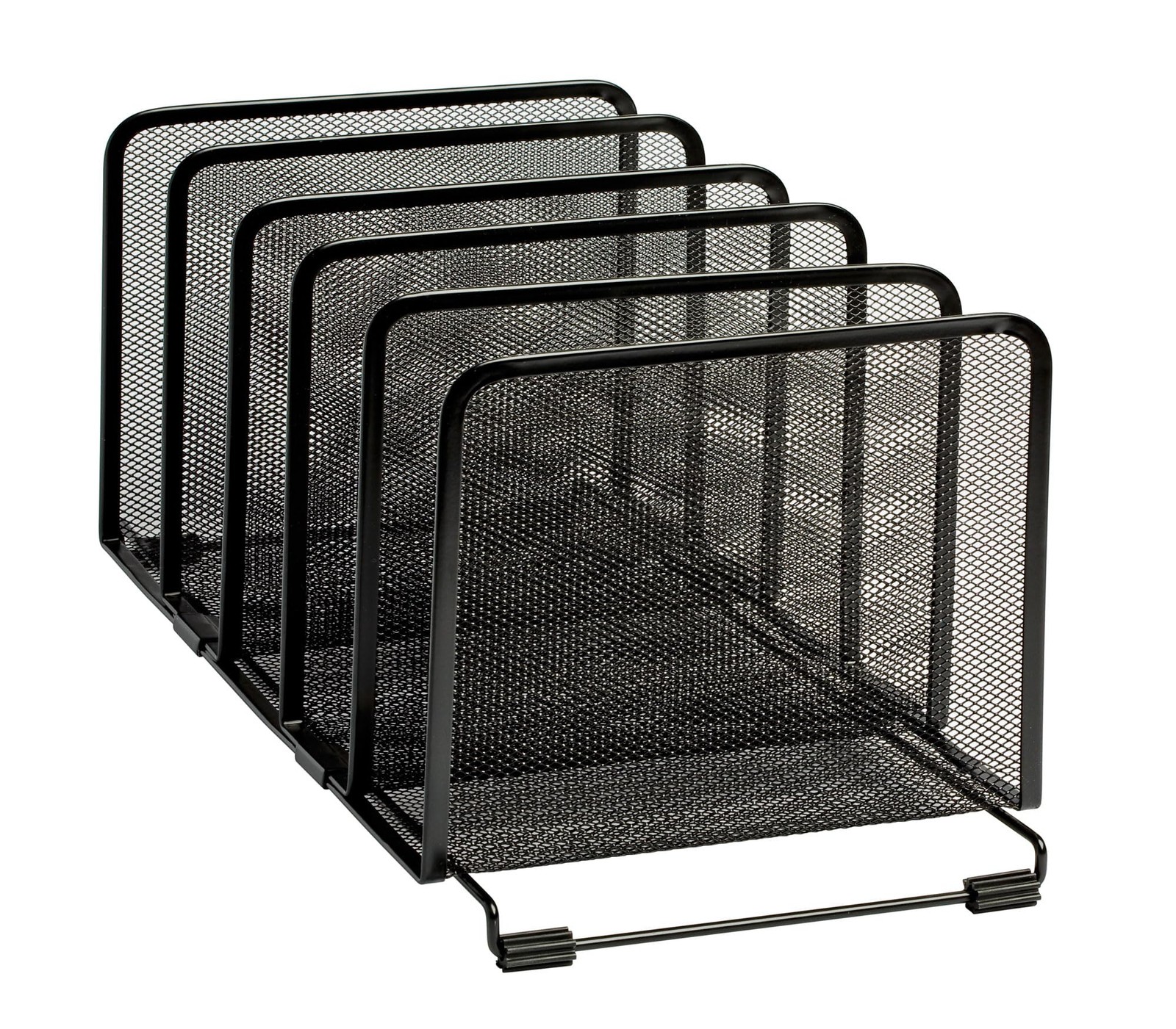 Rolodex Mesh Collection Stacking Sorter, 5-Section, Standard Packaging , Black