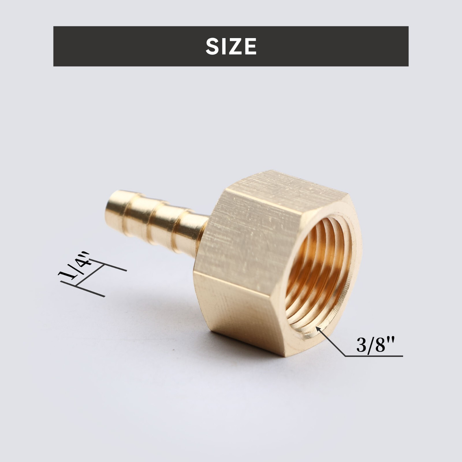 U.S. Solid 3pcs Brass Hose Fitting Pipe Adapter 1/4″ Barb To 3/8″ NPT Female