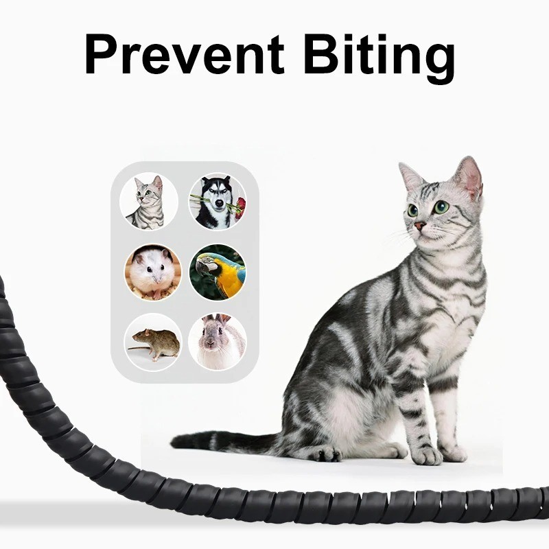 2m Spiral Cable Wire Protector Wrapping Sleeve Line Organizer Tube Cover Plastic