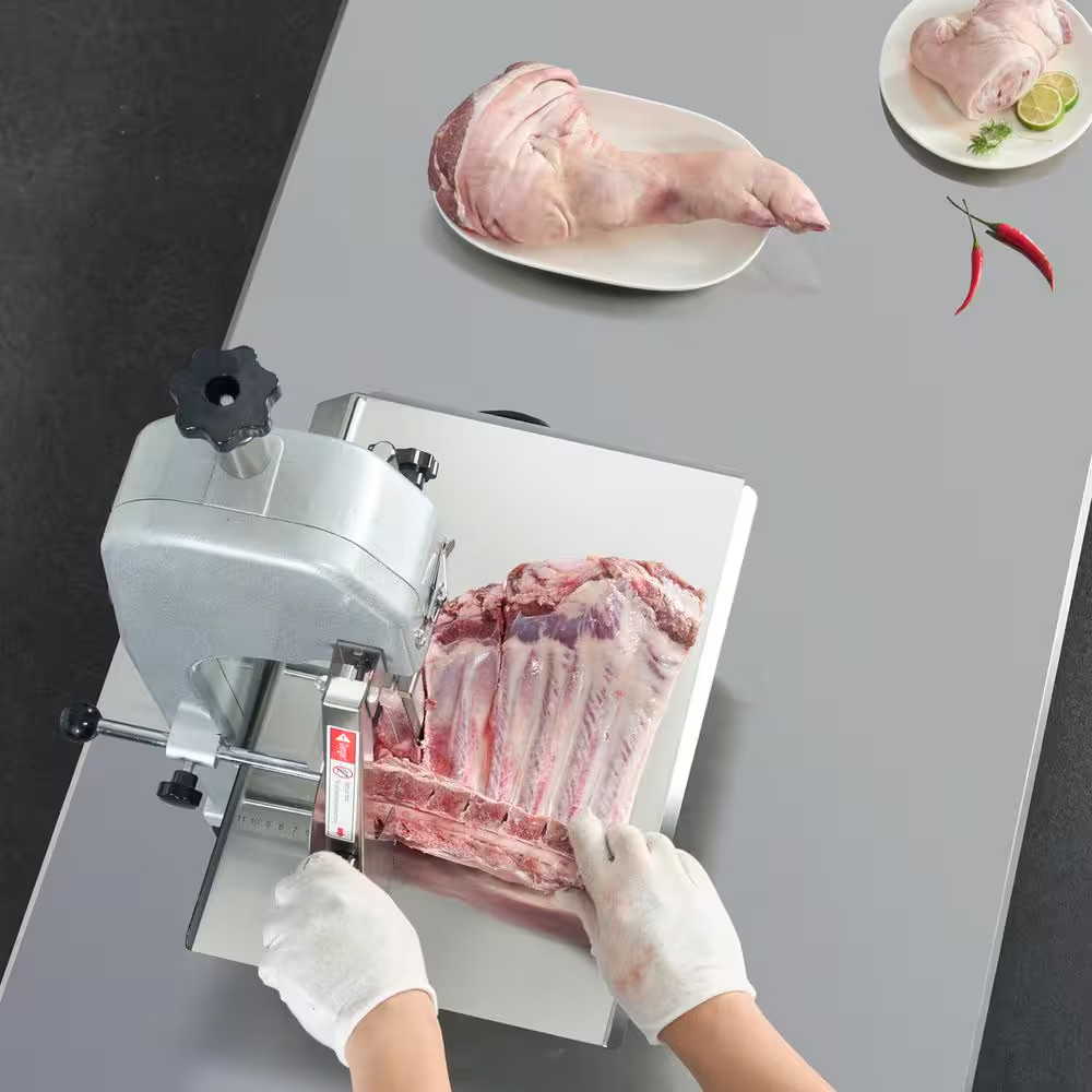 650 W Electric Meat Bandsaw, 12.4 In. X 18.1 In. Stainless Steel Bone Saw for Fr