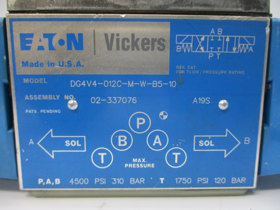 EATON DG4V4-012C-M-W-B5-10 02-337076 110/120V .85/.69A 1750-4500PSI NSNP