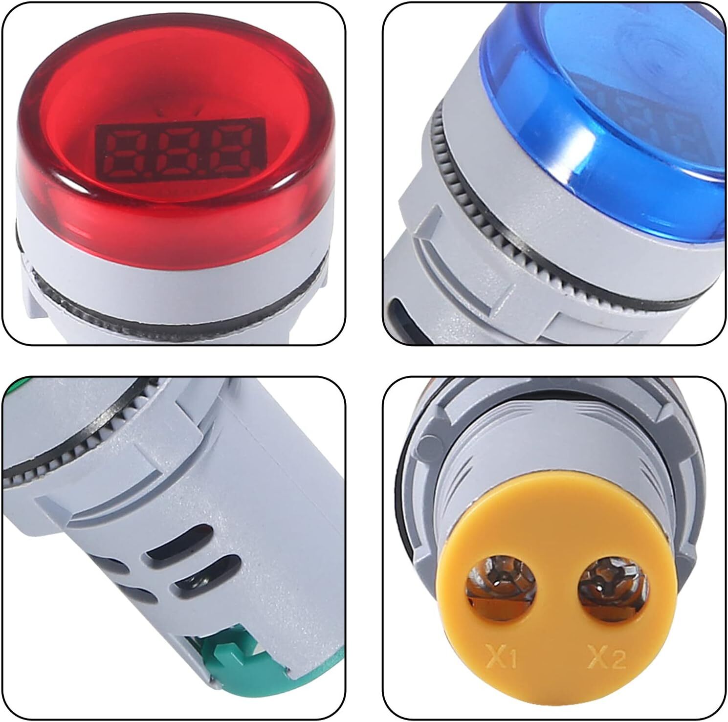 2//4/8X AC60-500V 22MM LED Voltmeter Voltage Meter Indicator Pilot Light New DIY