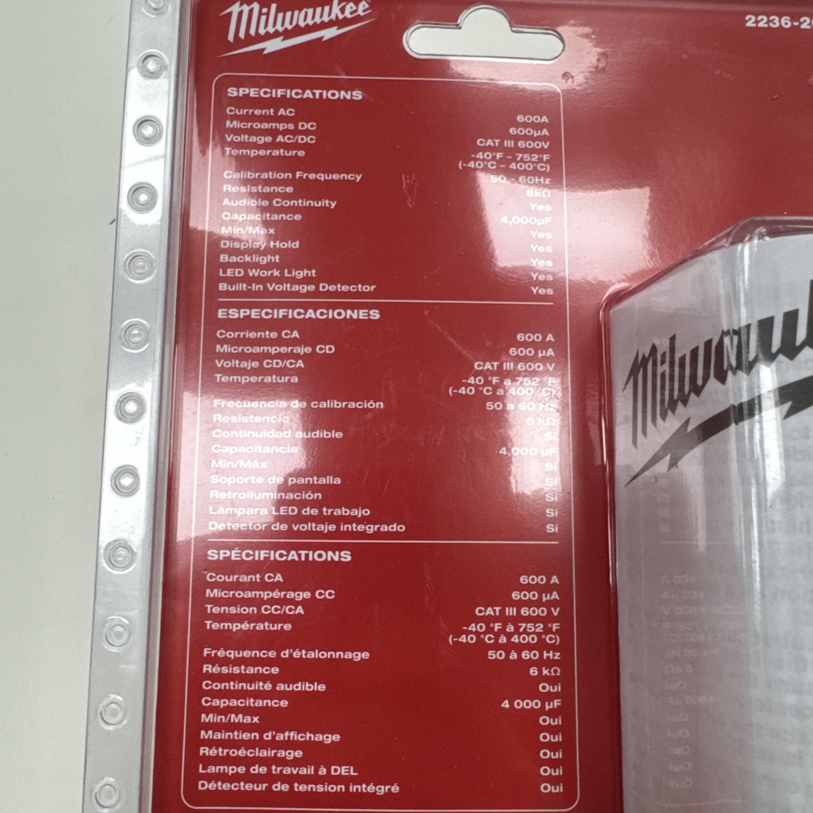 Milwaukee 2236-20 600A Clamp Meter For HVAC/R. ( V )
