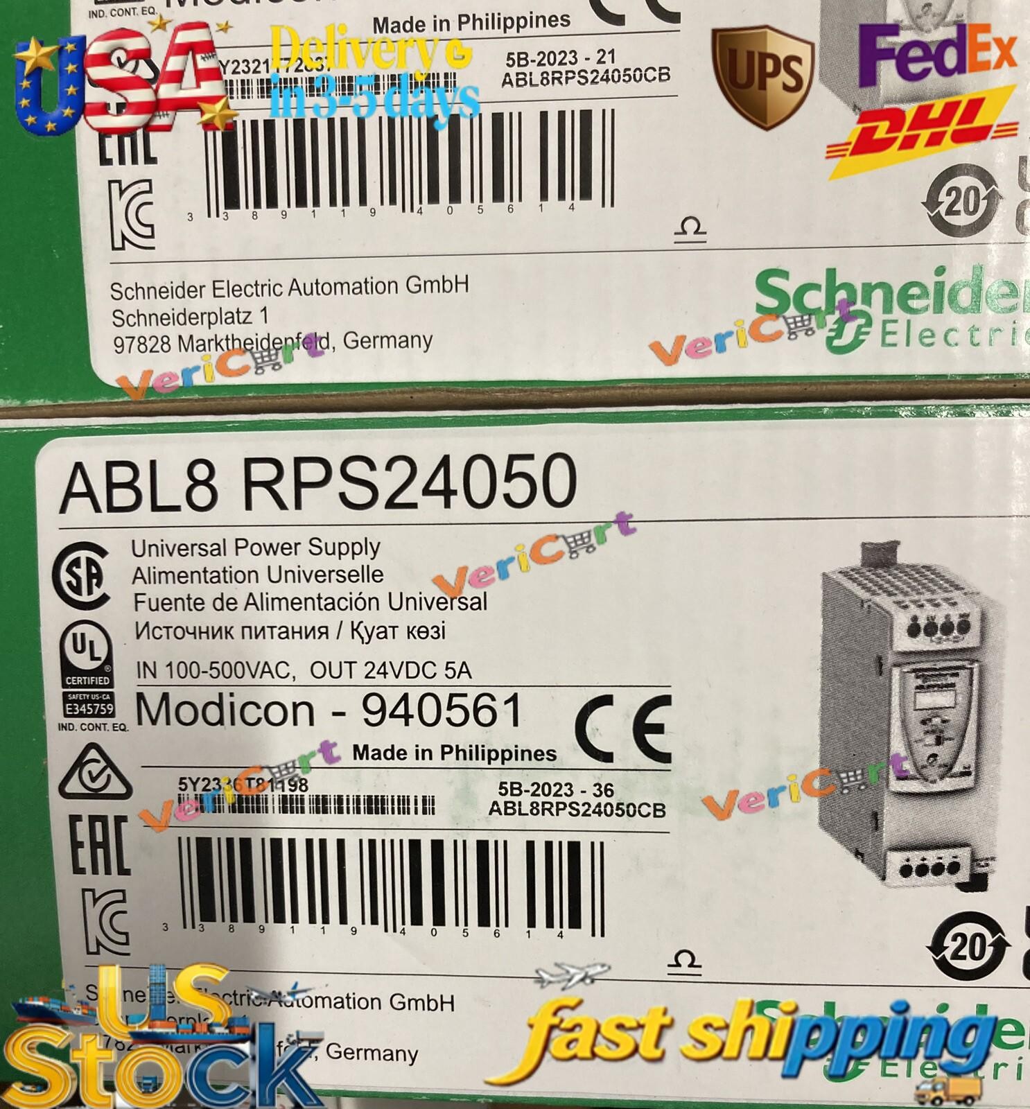 New In Box Schneider ABL8RPS24050 24V 5A Power Supply