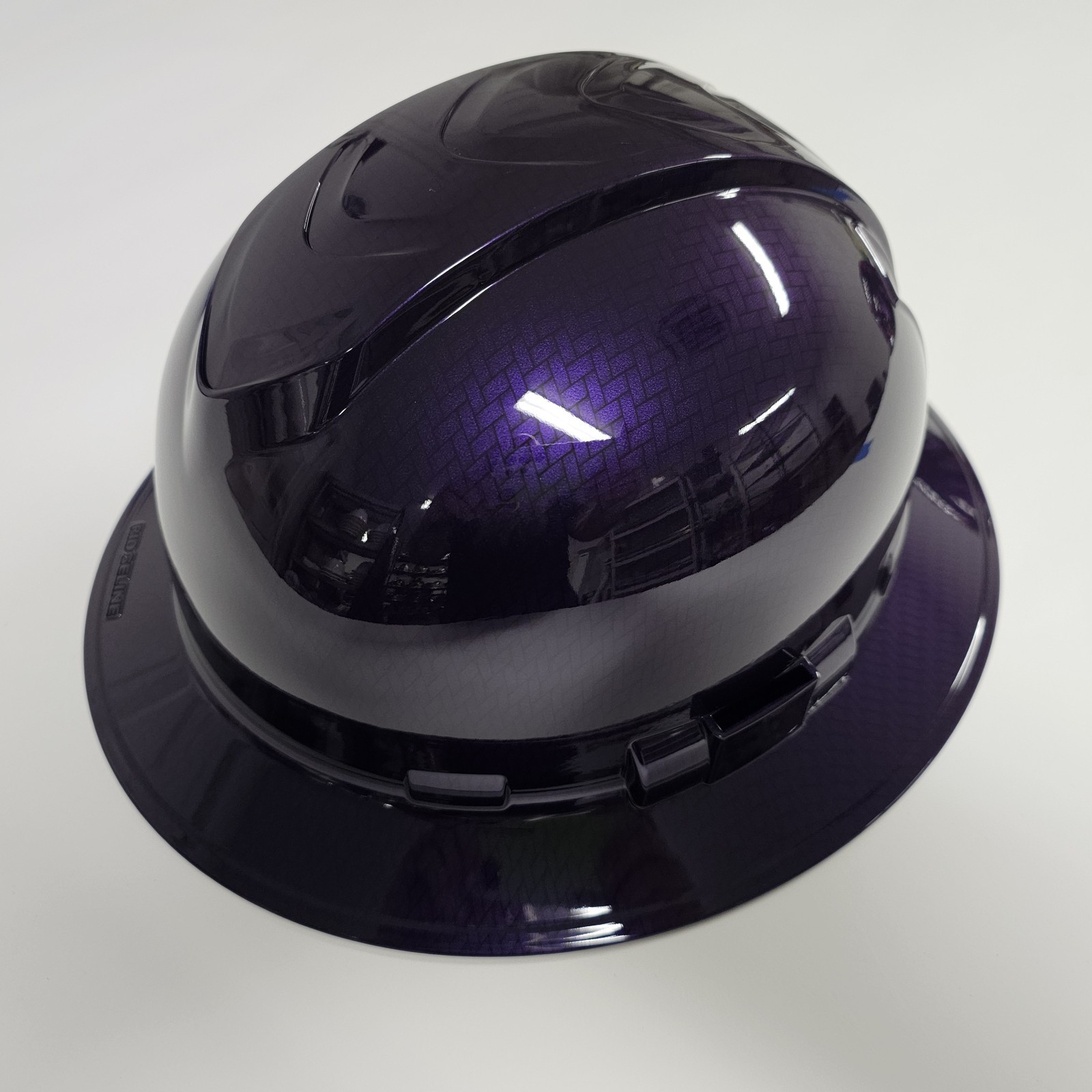 TYPE 2 FULL BRIM Hard Hat WITH FOAM custom hydro dipped , PLUM CRAZY PURPLE CF