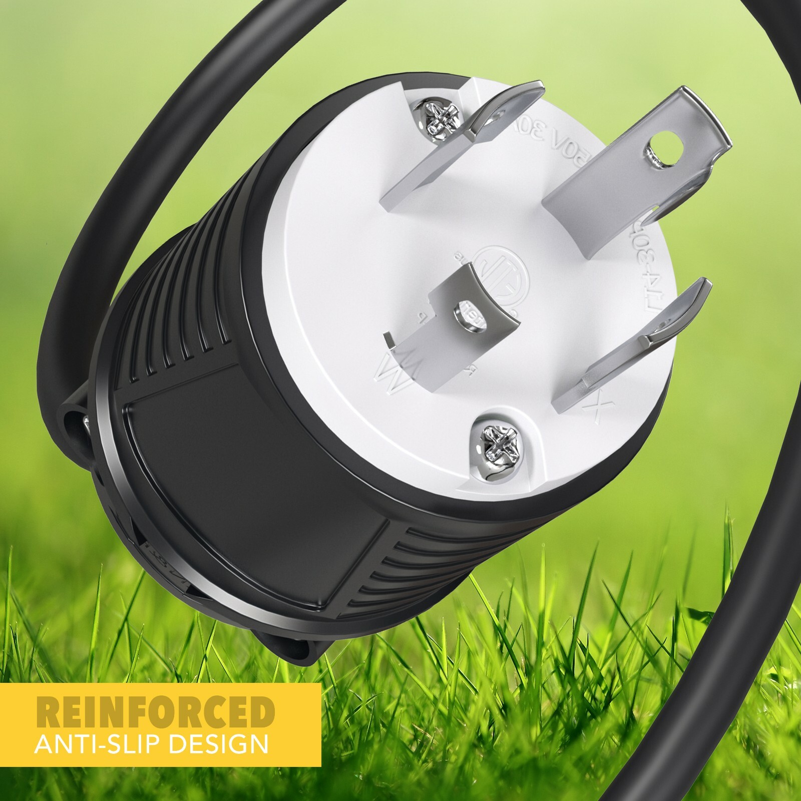 Male 30 Amp 4-Prong NEMA L14-30P Replacement Locking Power Cord End UL Listed