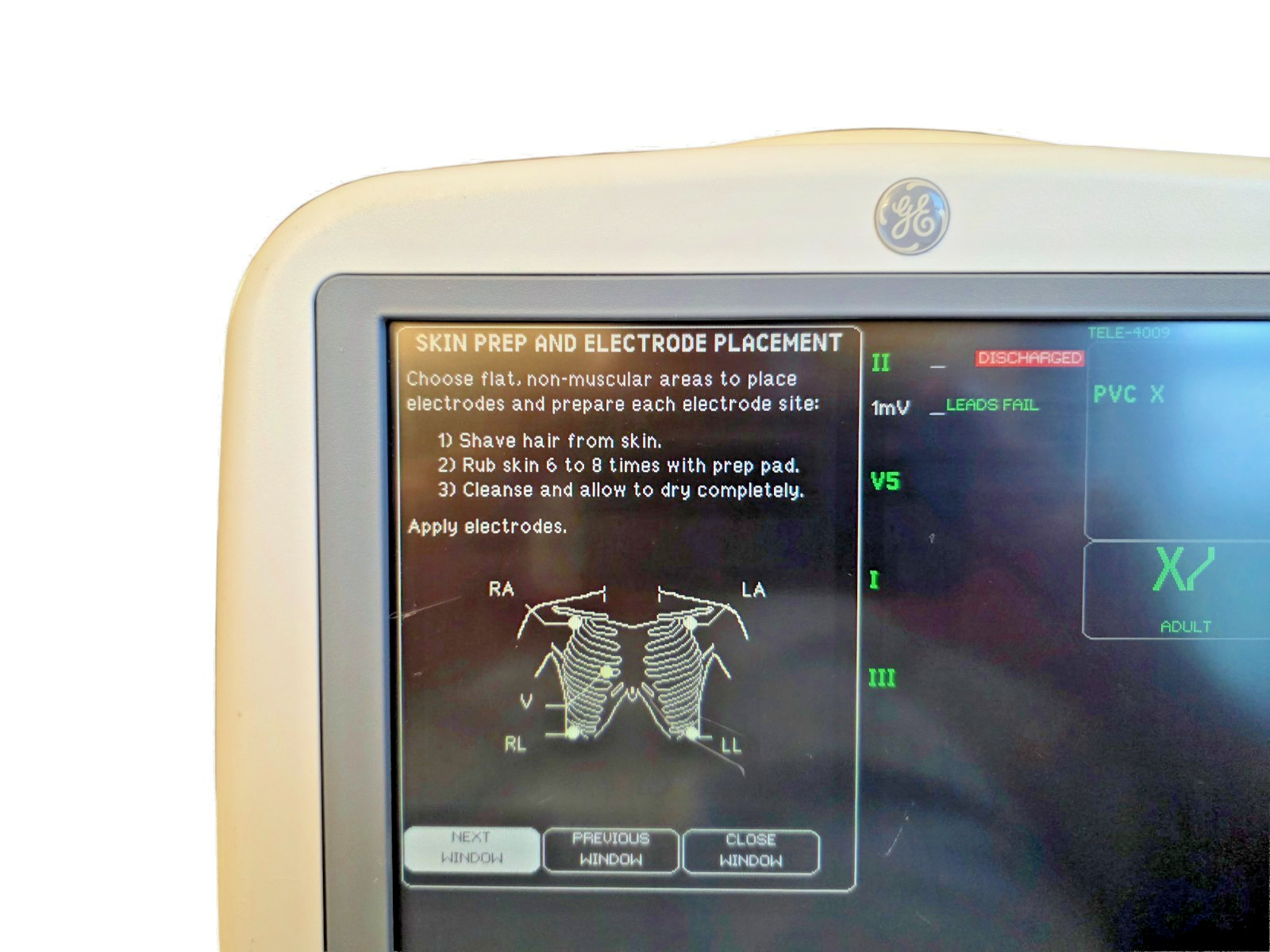 GE Dash 4000 Patient Monitor Vital Signs Hospital Display Powers On w/ Cord