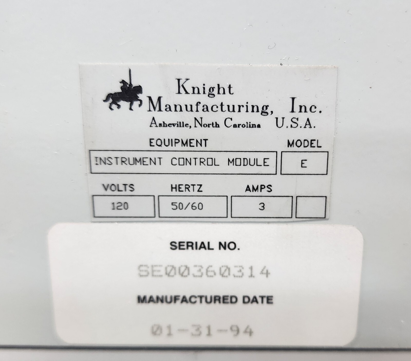 Instrument Control Module Model E-S4118y