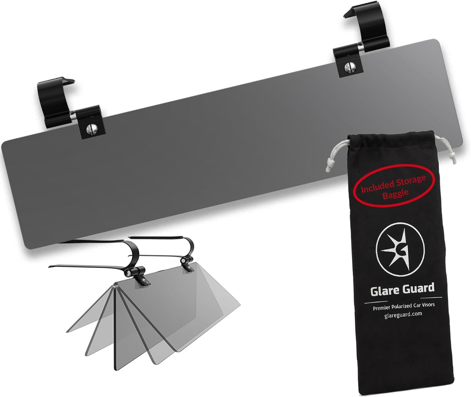 Glare Guard Professional-Grade Polarized Sun Visor Extender –Anti-Glare Sun Glar