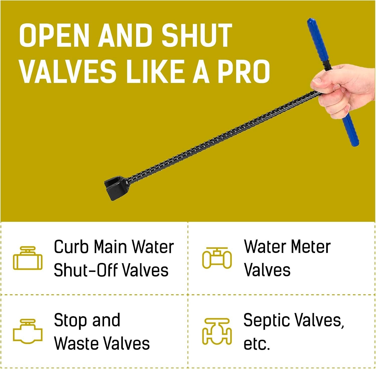 Versatile 17″ Water Meter Key with Powder Coated Finish for Garden and Plumbing