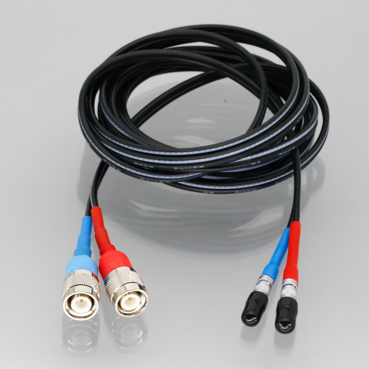 Dual RG174 Cable TNC 10~131FT For GE Panametrics Portable PT900 PT878 Flow Meter