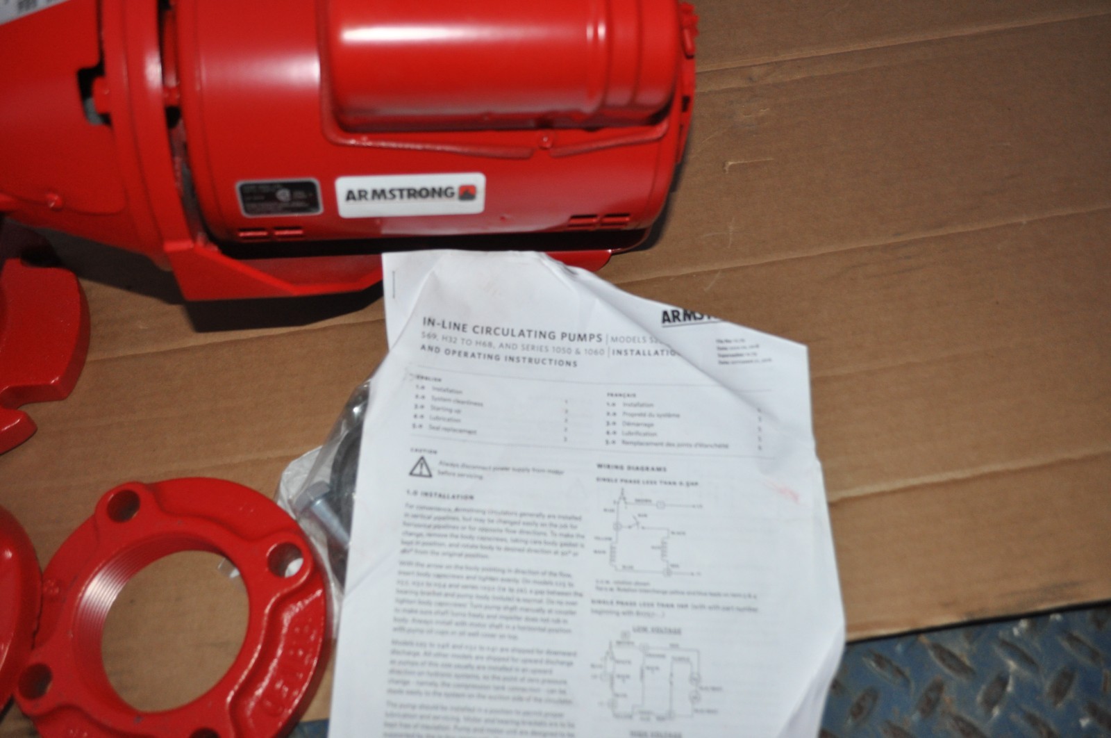 Armstrong CIRCULATOR PUMP 106284MF-132 1/2 HP 3″ FLANGE HYDRONIC S-55 NEW