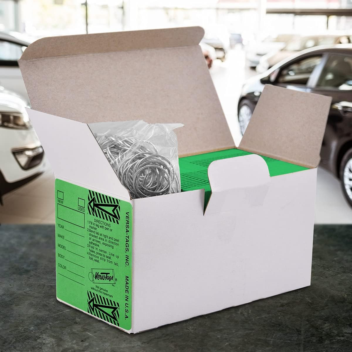 250 per Box, Self-Protecting Paper Key Tags with Chrome-Plated Split Rings Perfe