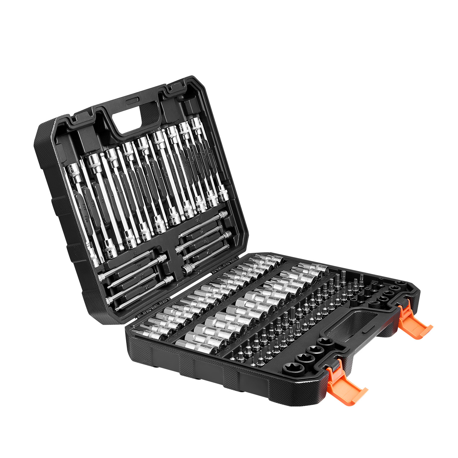 VEVOR Bit Socket Set 107-Piece SAE and Metric Hex/Torx/E-Torx/Tamper-Proof/Extra