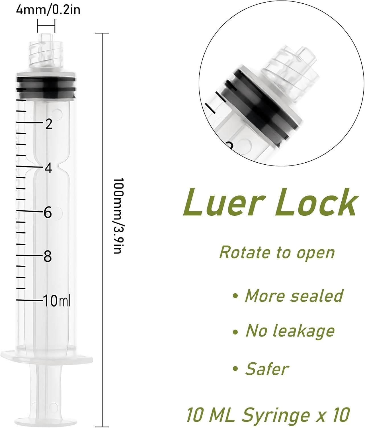 10ml Glue Applicator Syringe with 14G/16G/18G Blunt Tips – For Ink, Epoxy, Craft