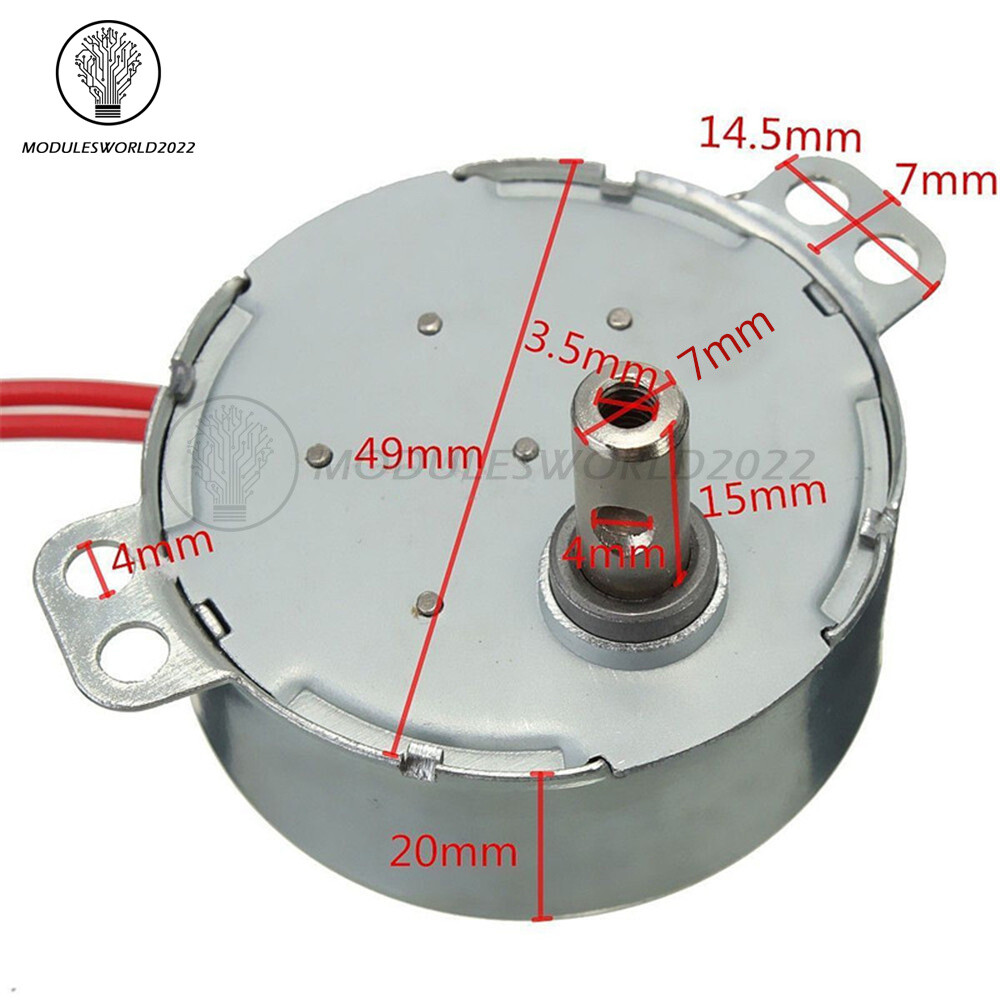 TYC-50 AC12V/110V/220V Synchronous Motor 2.5/3/5/6RPM 4W 50/60Hz For Microwave