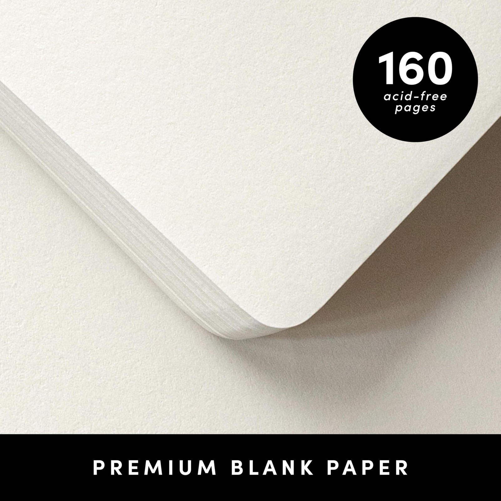 Blank Journal Notebook, (Black), 160 Pages, Medium 5.6 in x 8 in – 100 GSM Th…