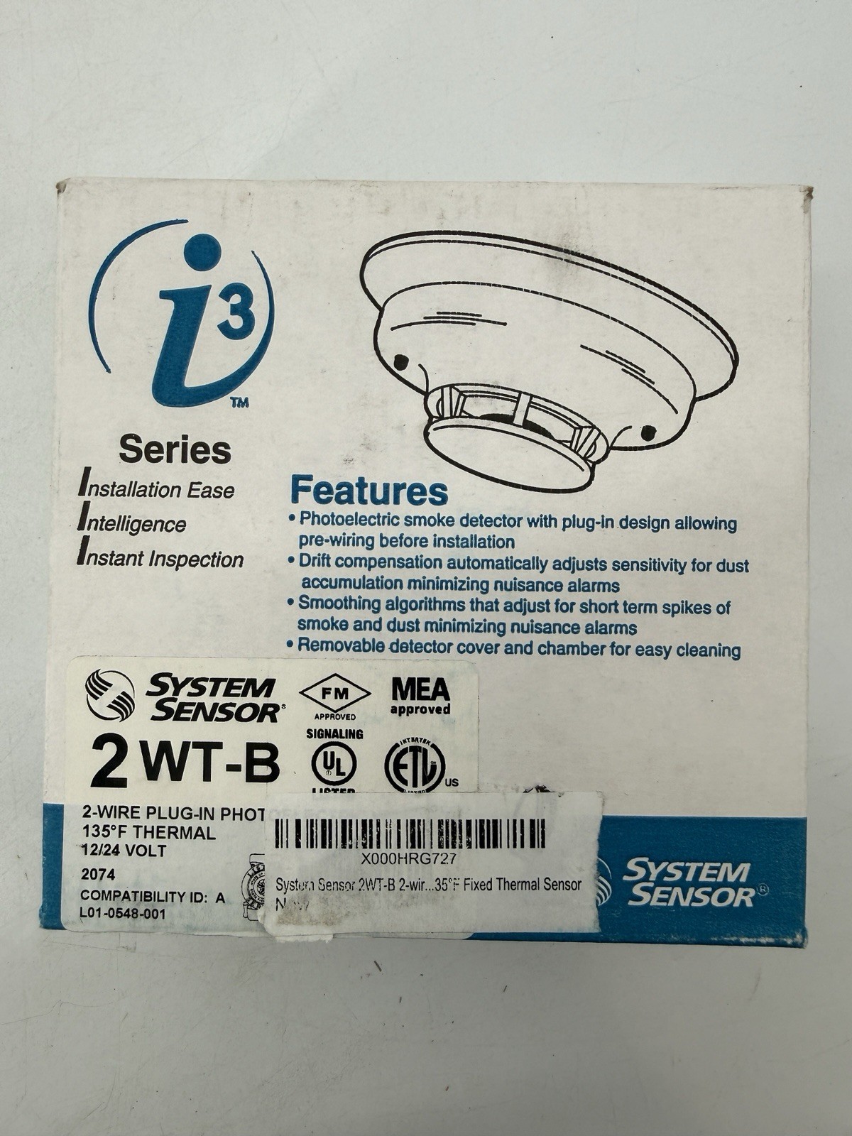 System Sensor i3 2WT-B Photoelectric Smoke Detector