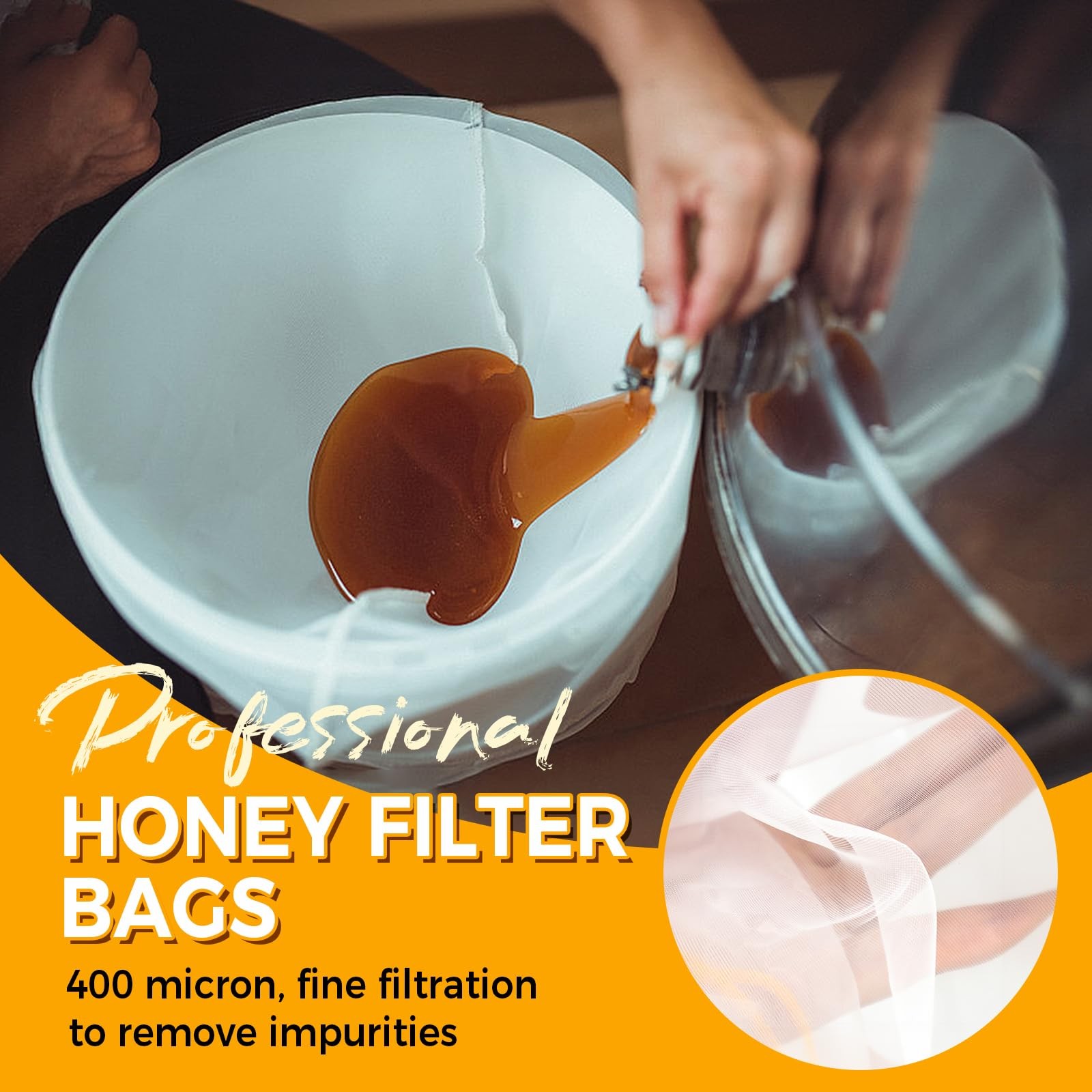 6 Pcs Honey Filter Bags Ultra Fine Mesh Nylon Strainer for 5 Gallon Bucket
