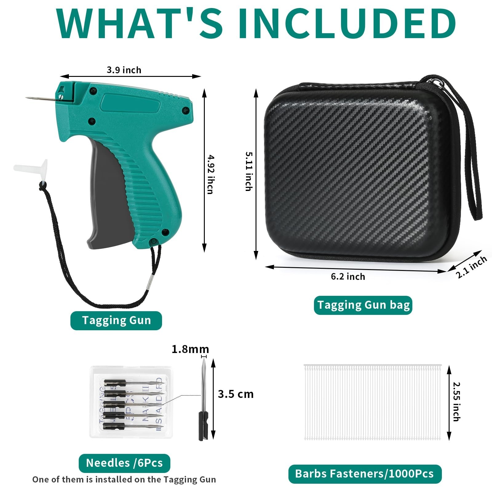 Tagging Gun for Clothing with Case, Standard Retail Price Tag Attacher Gun Kit