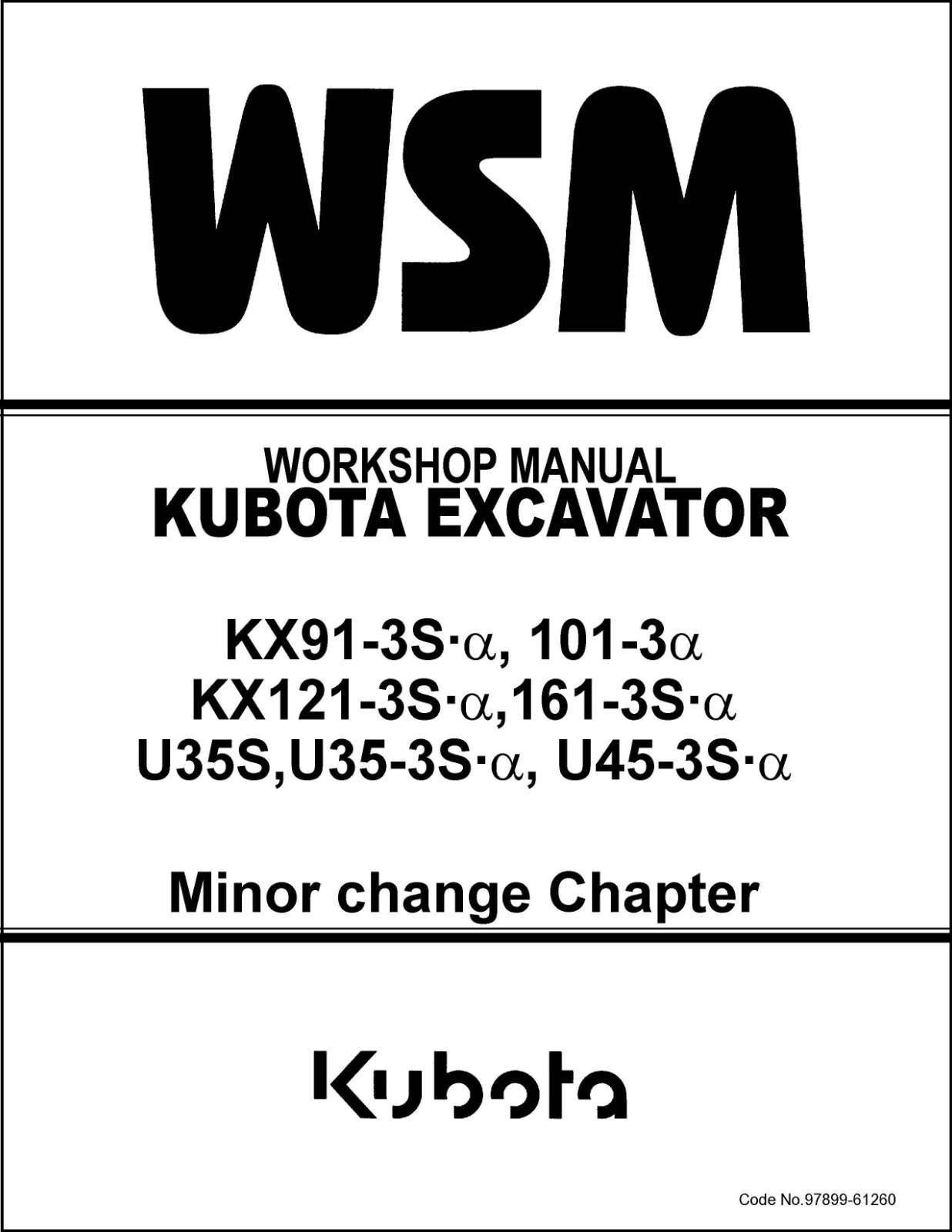 91 101 121 161 Excavator Tractor Workshop Manual Kubota KX91 101 121 161 U35S