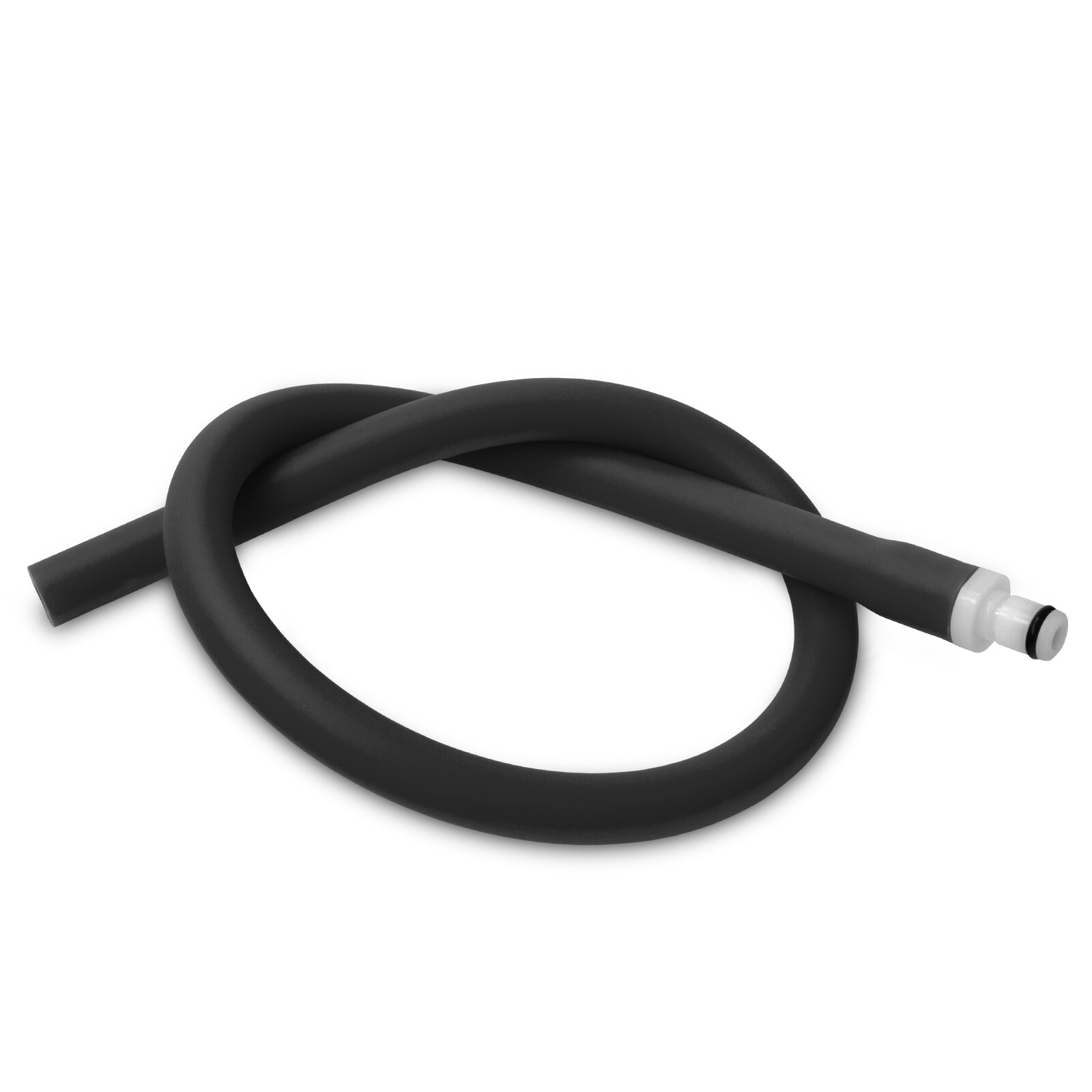 LeLuv Silicone Hose 18 Inch Slippery Coated + Fitting Non-Collapsible Black