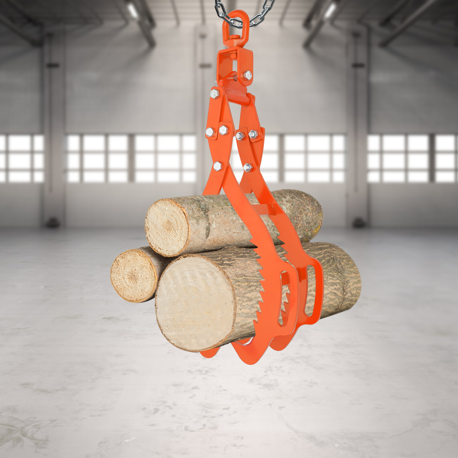 28in Log Lifting Tongs, Tractor Grapple, Heavy Duty,4 Claw Timber Carbon Steel