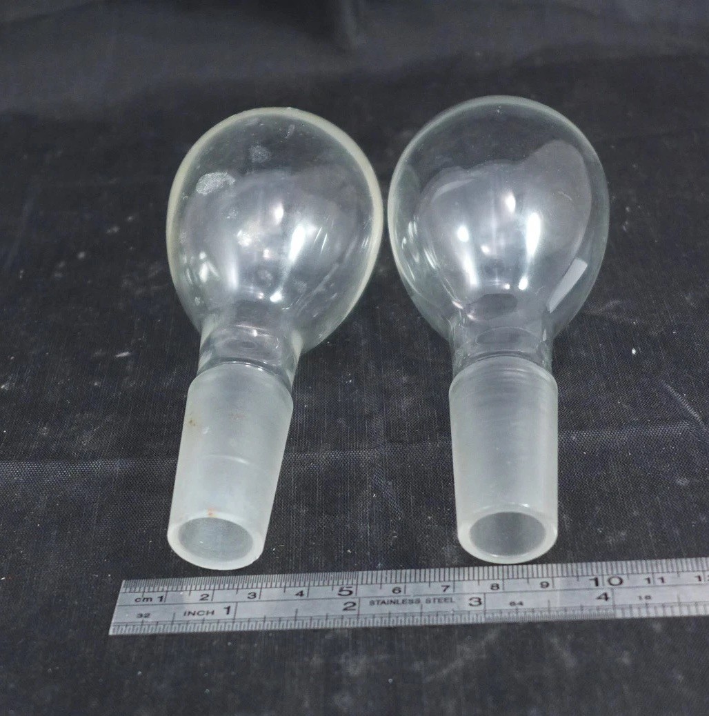 Set of 2 || Round-bottom flasks with MALE 24/40 ground glass inner joint, 75ml