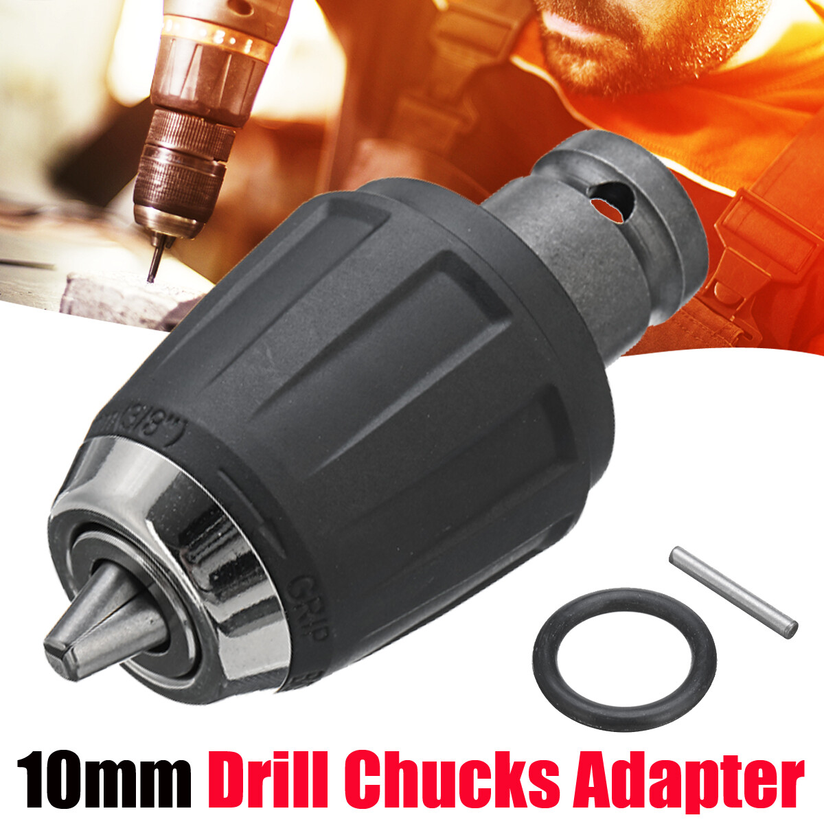 1/2″ Square Drive Drill Chuck 3/8″ Converter Adapter Socket For Impact Wrench
