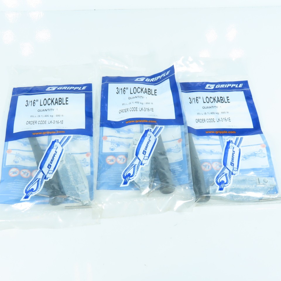 Gripple LK-3/16-1B 3/16″ Lockable Wire Loop Fastener W/ Key Lot of 3