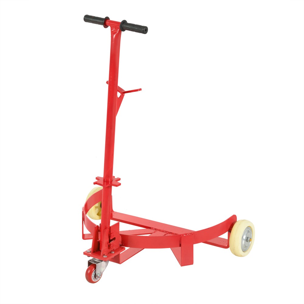 55 Gallon Drum Dolly 1200lbs capacity with 2 fixed PU Wheels and 1 swivel wheel