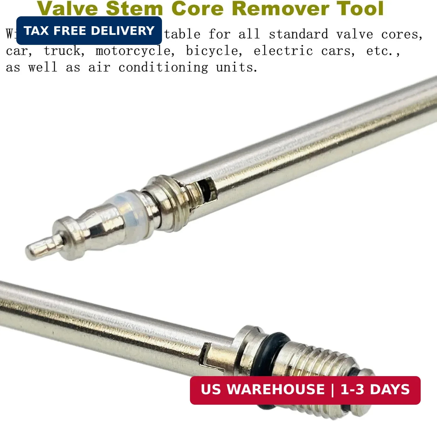 6Pcs Valve Stem Removal Tool Kit, R134a R12 A/C HVAC Air Conditioner Schrader Va