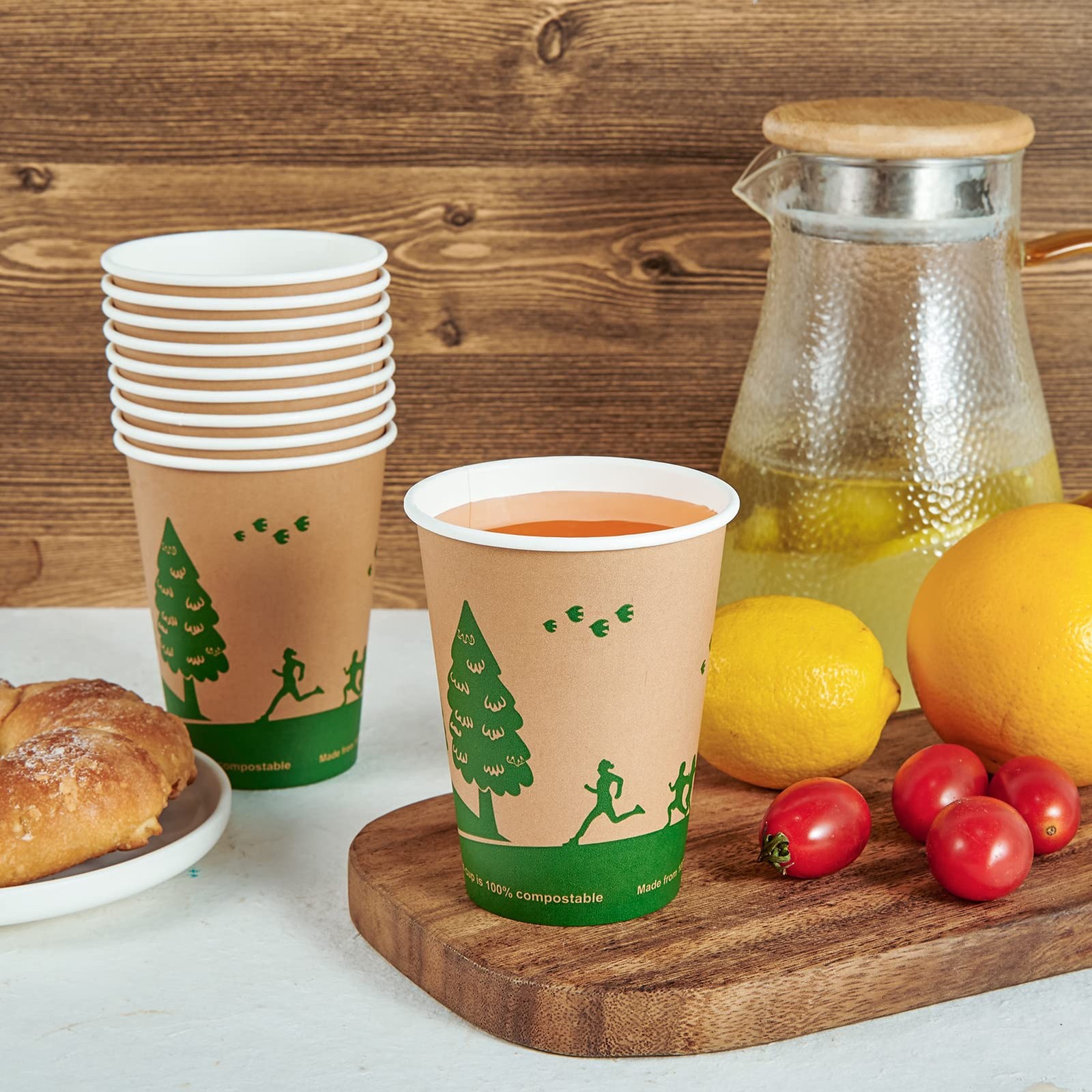 240 Count 12 oz Compostable Paper Cups, Biodegradable Disposable Paper Coffee…
