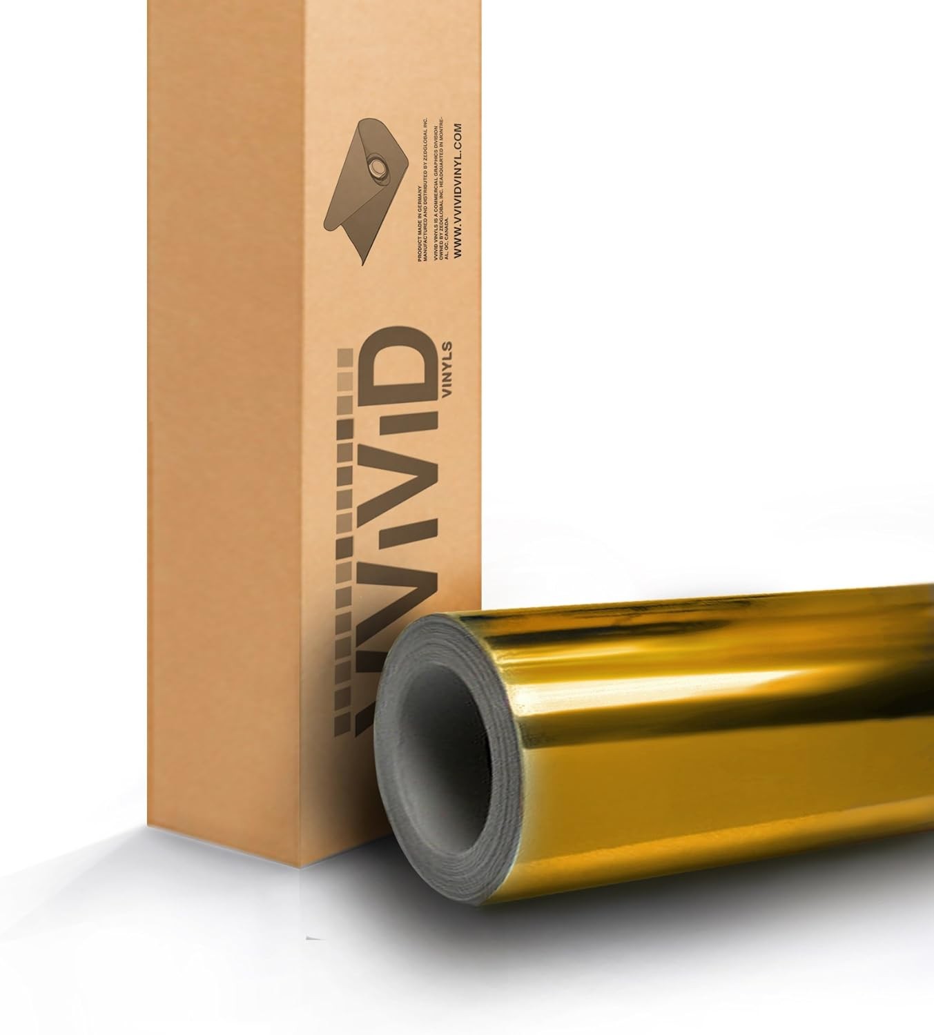 VViViD Gold Mirror Chrome Vinyl Car Wrap Self-Adhesive 1ft x 5ft Roll