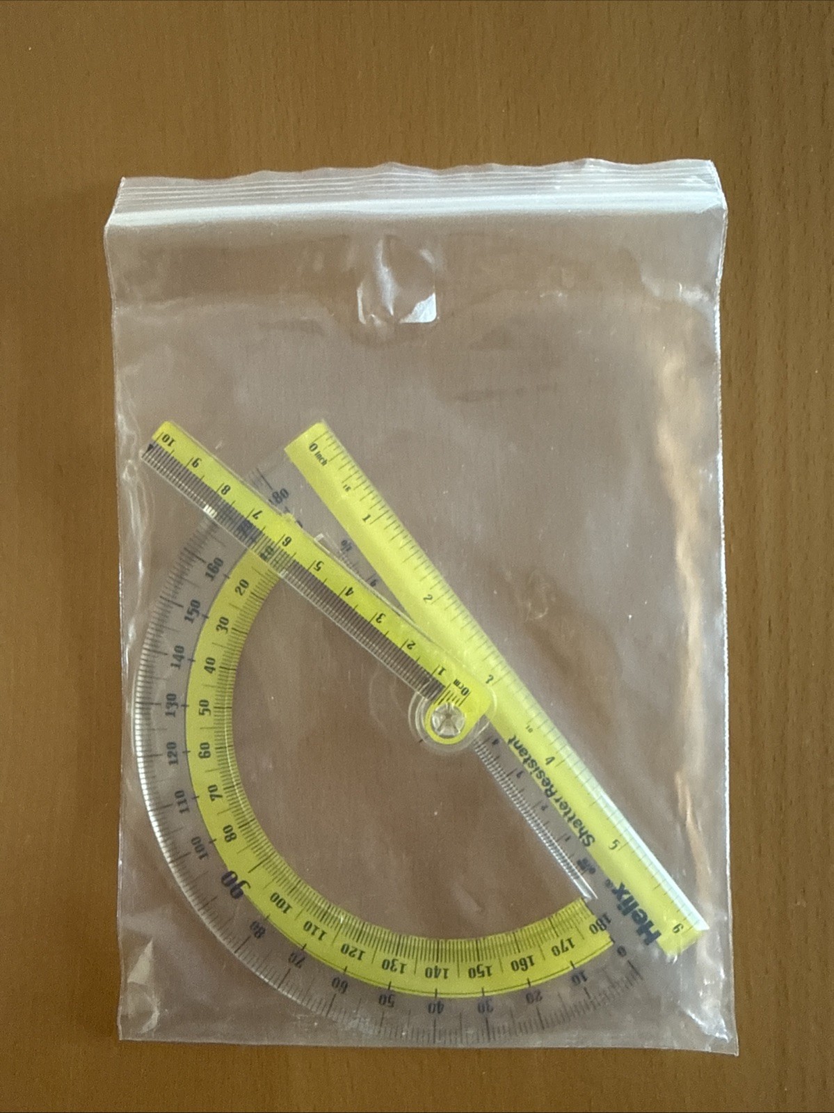 Helix Shatter-Resistant Swing Arm 180 Degree Protractor, 6 Inch / 15cm