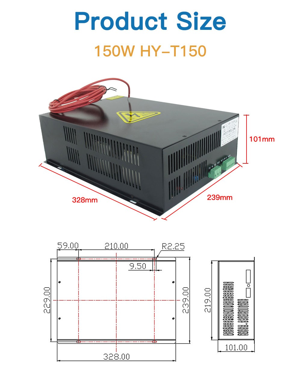 150W HY-T150 CO2 Laser Power Supply For CO2 Laser Engraving Cutting Machine