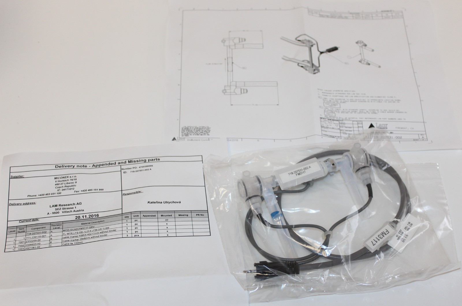 Lam Research LFS-04L-U ultrasonic inline flow Sensor, FL MTR, LFS-04L-U, 0-4 LPM