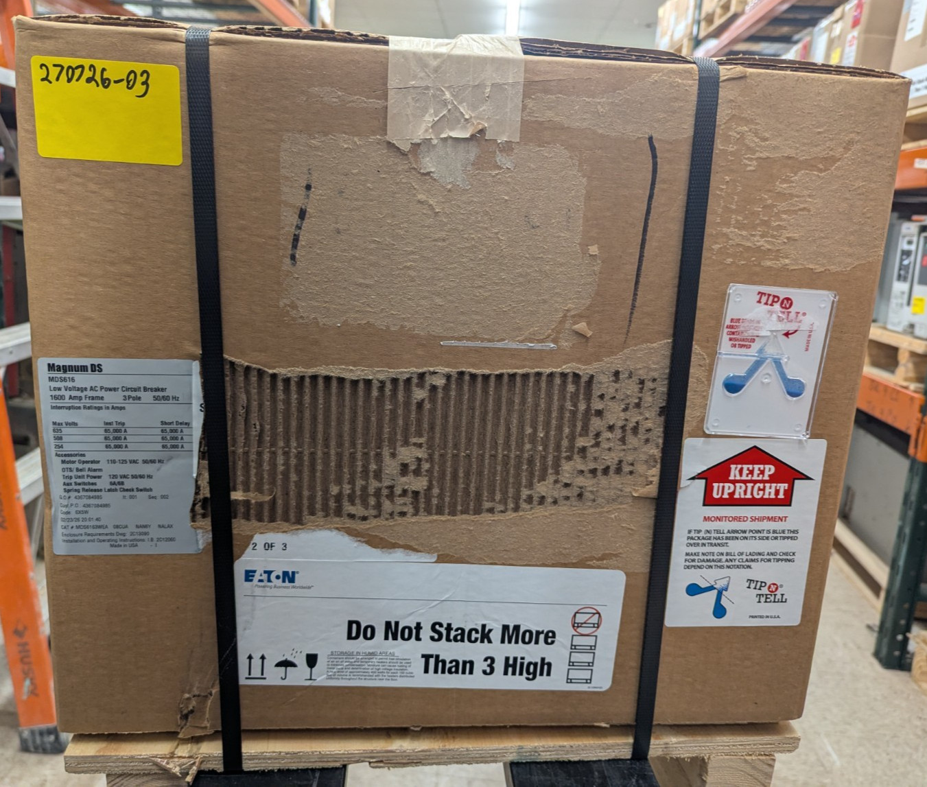 EATON CUTLER-HAMMER MAGNUM DS MDS6163WEA 1600AMP LOW VOLTAGE AC CIRCUIT BREAKER
