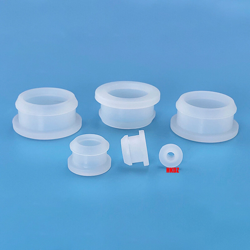Clear Grommet Snap-On Open Silicon Rubber Hole Plug Bung Wire Cable Protect Bush